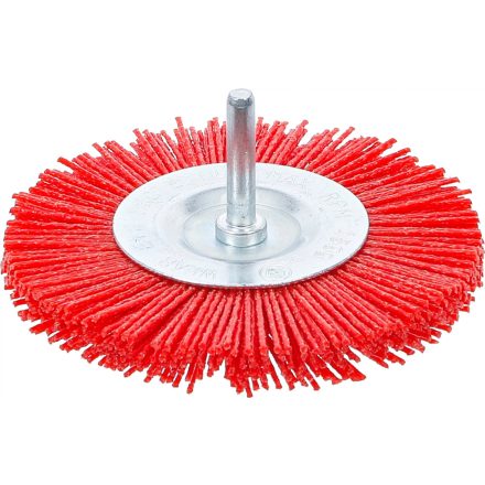 9-9186 | Csapos csiszoló 100 mm - Nylon műanyag piros kefe - BGS