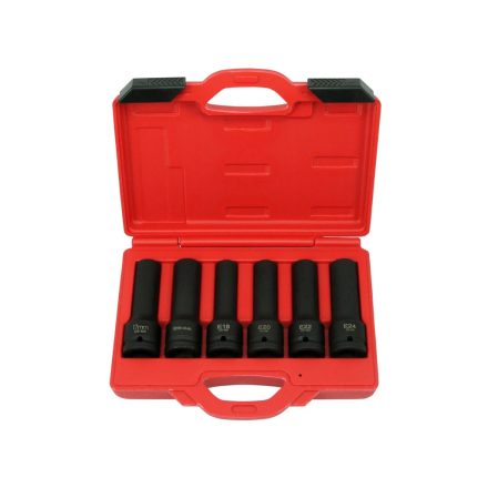 AT8106A | Légkulcsfej készlet 3/4"  6 db-os hosszú E18-E20-E22-E24 +12 szögű17-19 mm