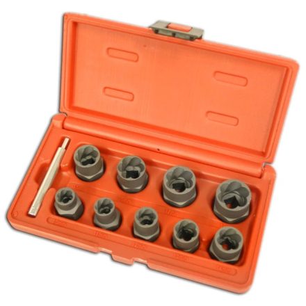 ATF-5105 | Csavarkiszedő készlet - sérült fejű csavarokhoz  9+1 db-os 10-19 mm 3/8"