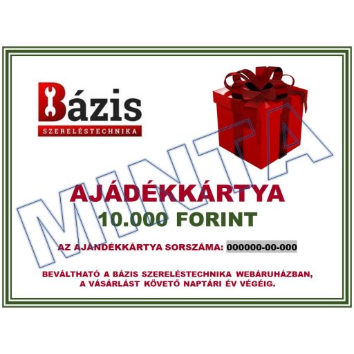 Bázis Szereléstechnika 10000 Ft-os ajándékkártya