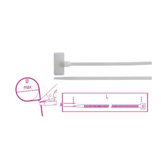   BMBT11125 | BMBT1112   Külön feliratozható kábelkötegelő szalag, 20x9mm, natúr