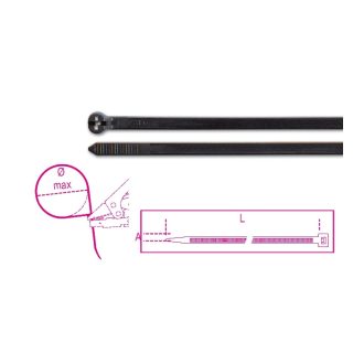   BMNL3048 | BMNL3048   Acélfogas műanyag kábelkötegelő szalag, fekete, UV-álló