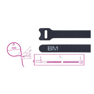   BMNV2312 | BMNV2312 Tépőzáras kábelkötegelő szalag, fekete