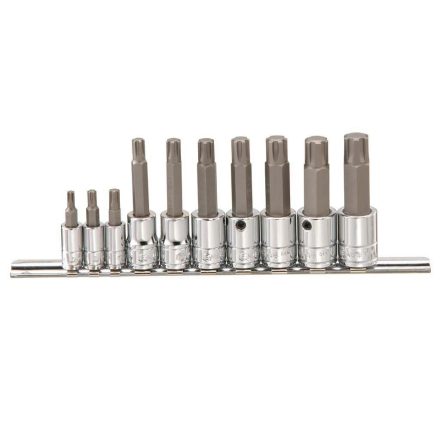 BS-2310S | Rátűzőkulcs - crowa+bit készlet RIBE készlet 4-14-ig 10 db 1/4"+3/8" Genius