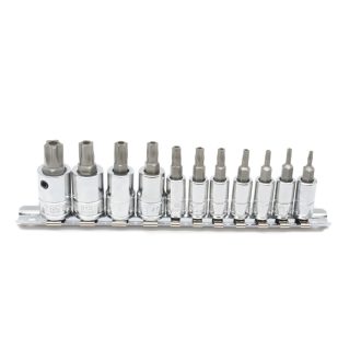   BS-2311P | Bit készlet torx 5 ágú-lyukas 11 db-os 1/4"-3/8" Genius