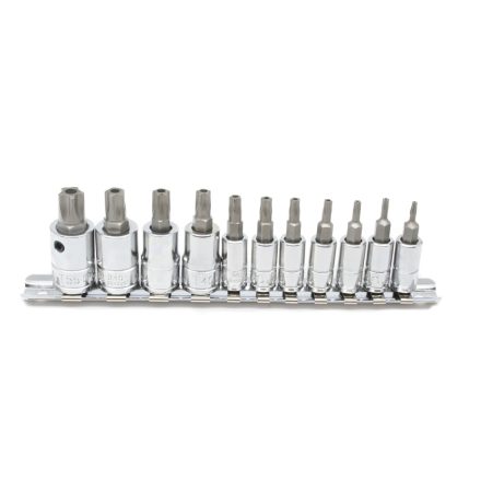 BS-2311P | Bit készlet torx 5 ágú-lyukas 11 db-os 1/4"-3/8" Genius