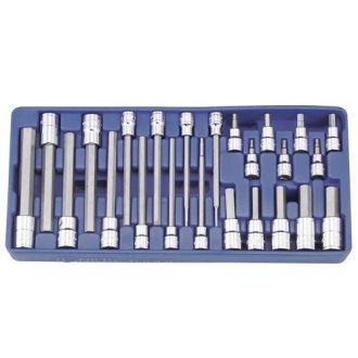   BS-3424H | Tálcás Genius rátűzőkulcs készlet imbusz COLOS 3/8" + 1/2" 24 db-os 1/3
