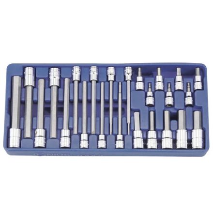 BS-3424H | Tálcás Genius rátűzőkulcs készlet imbusz COLOS 3/8" + 1/2" 24 db-os 1/3