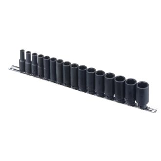   CD-316M | Légkulcsfej készlet 3/8" 16 db 7-22 mm metrikus hosszított 6 lapú -Genius