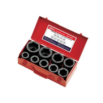   CM-809M | Légkulcsfej készlet 1" 9 db-os 24-50 mm 6 lap rövid - Genius