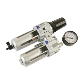   CON-37001 | Levegőelőkészítő egység szűrő+szabályzó+olajzó+óra 1/2"-os