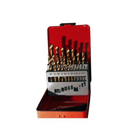 CT1017 | Csigafúró készlet HSS TiN Titán bevonatú 19 db-os 1.0-10.0 mm Ellient