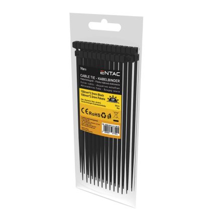 ECT-2.5-150-B | Kábelkötegelő 2,5x150 - Fekete - 50 db-os - Entac