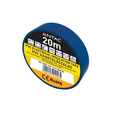 EIT-1319-20M-BL | Szigetelőszalag 20m kék 0.13x19 mm - Entac