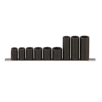   FD-410M | Légkulcsfej készlet 1/2"  9 db  13-24 mm metrikus normál+hosszú Genius