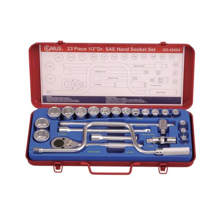 GS-424S4 | Dugókulcs készlet 1/2" 6 lapú COLOS 5/16"-1-1/4" 23 db-os - Genius