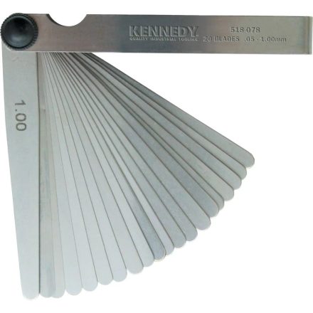 KEN5180780K | Hézagmérő készlet 20 lapos 0,05 - 1,0 mm Kennedy (KEN-518-0780K)