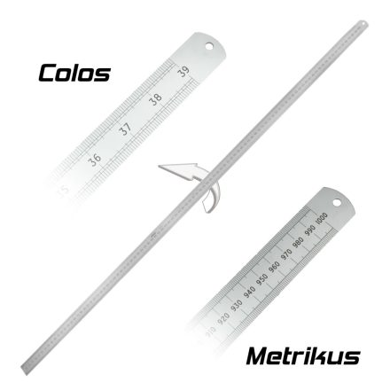 KEN5183910K | Vonalzó, acél, merev 1000 mm x 25 mm metrikus és colos skálázás (KEN-518-3910K)