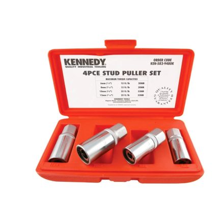KEN5829480K | Tőcsavar ki- és behajtó készlet M6-M12 mm 4 db-os - Kennedy (KEN-582-9480K)