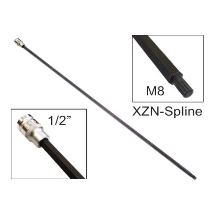 LAS-2896 | Rátűzőkulcs - crowa+bit 1/2" XZN - Spline Extra hossz:  M8x800mm Laser