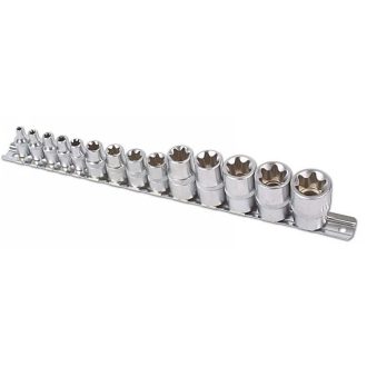   LAS-3482 | Dugókulcs - crowafej készlet 1/2"-3/8"-1/4" belső torx 14 db-os E4 - E24