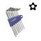 LAS-3498 | Torxkulcs, furatos "L" alakú készlet ÖTÁGÚ TPX10-TPX40 LYUKAS 7 db-os