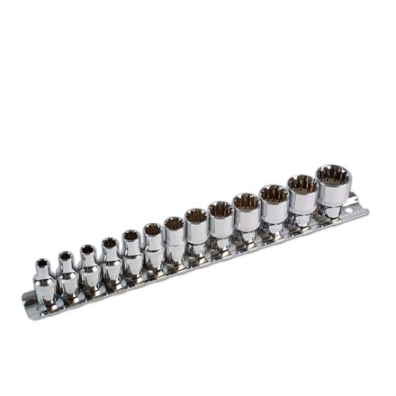 LAS-3592 | Dugókulcs - crowafej készlet 1/4" Gear Lock - Alldrive 13 db-os 4-14 mm