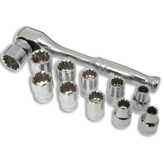   LAS-4111 | Dugókulcs készlet Gear Lock - Alldrive 3/8" 11 db 8-19 mm +1 db racsni
