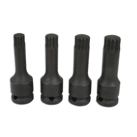 LAS-4392 | Légkulcsfej készlet 1/2" XZN (spline) M12-M18 - 4 db-os