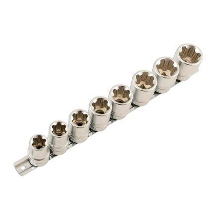 LAS-5656 | Dugókulcs - crowafej készlet 1/2" Torx Plus® belső 8 db-os EPL18 - EPL32