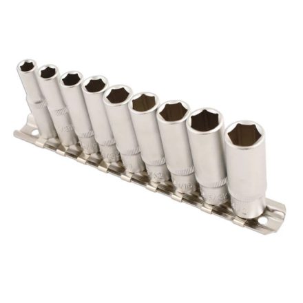 LAS-5692 | Dugókulcs - crowafej készlet 1/4" 6 lap hosszú COLOS  9 db-os