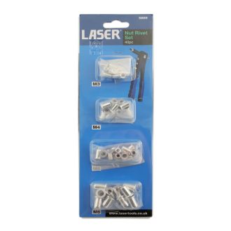   LAS-5869 | Szegecsanya készlet 40 db-os Aluminium M3-M4-M5-M6