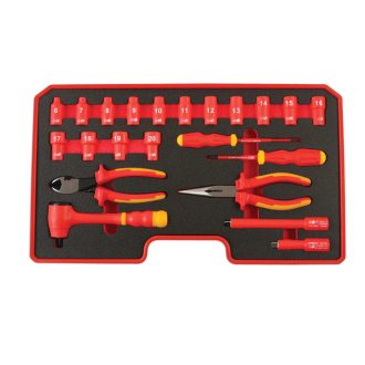   LAS-6146 | Dugókulcs készlet VDE 1000 V Szigetelt/Hibrid szerszám készlet 3/8" 22 db-os