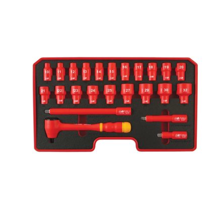 LAS-6147 | Dugókulcs készlet VDE 1000 V Szigetelt/Hibrid szerszám készlet1/2" 24 db-os