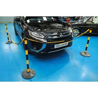   LAS-61608 | Kordon készlet - 25 m műanyag lánc - 4 oszlopos kivitel fekete-sárga