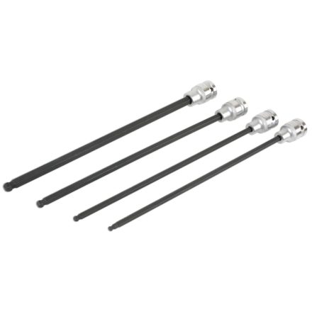 LAS-6711 | Rátűzőkulcs készlet 1/2" 4 db-os gömbvég extra hosszú 288 mm 5-6-8-10 mm