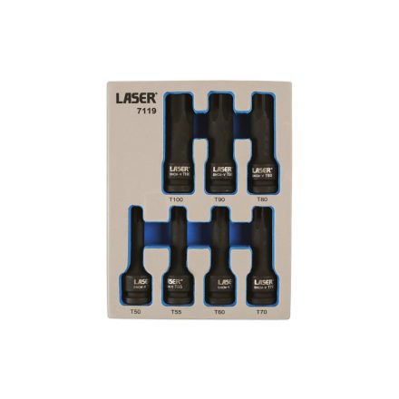 LAS-7119 | Gépi dugókulcs készlet Torx T50-T55-T60-T70-T80-T90-T100 x 78 mm 1/2"