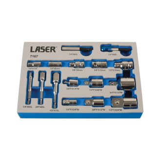   LAS-7167 | Adapter készlet 1/4 - 3/4" - 1/2" -os szűkítőkkel - Laser