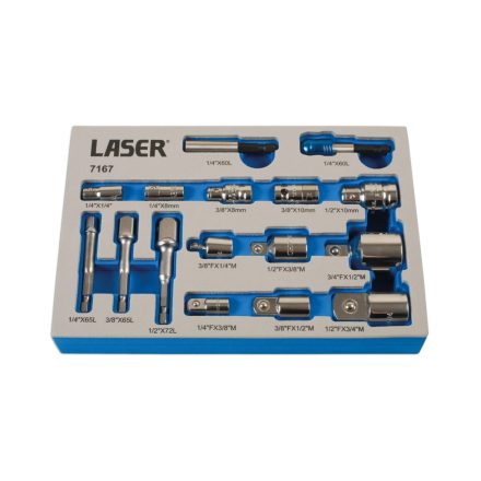 LAS-7167 | Adapter készlet 1/4 - 3/4" - 1/2" -os szűkítőkkel - Laser