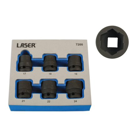 LAS-7200 | Csavarkiszedő készlet - sérült fejű csavarokhoz  6 db-os 17-24 mm 1/2"