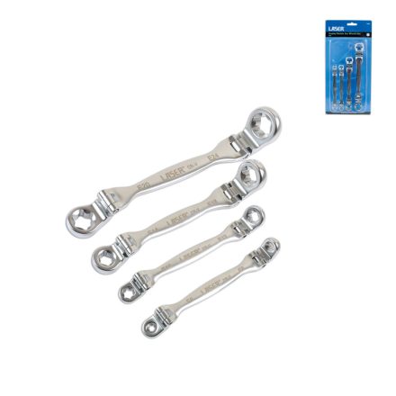 LAS-7260 | Torx csillagkulcs készlet 4 db-os csuklós - 8 méret: E6 - E24 - Laser