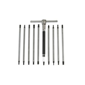   LAS-7284 | T-alakú csavarhúzó 12 db-os készlet, Torx, Imbusz, PH, PZ - Laser