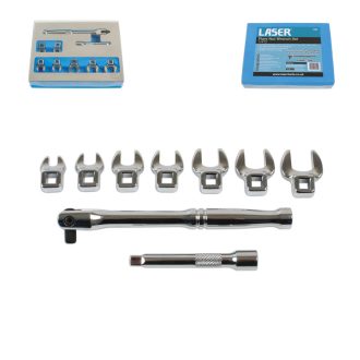   LAS-7294 | Villáskulcs adapter készlet nyitott 1/4" 9 db-os 7-14 mm "Crowfoot" készlet