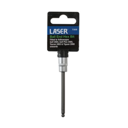 LAS-7305 | Rátűzőkulcs - crowa+bit 1/4" Imbusz gömbvégű 4 mm hosszú - Laser