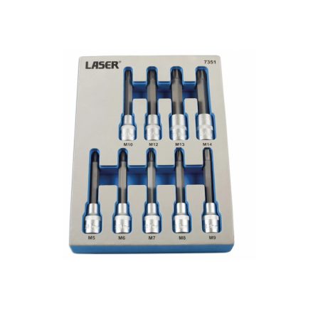 LAS-7351 | Rátűzőkulcs készlet 1/2" Ribe lyukas 9 db-os M5 - M14 x 110 mm