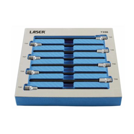 LAS-7356 | Rátűzőkulcs 8 db-os készlet 3/8" Torx T20-T55 extra hosszú 200 mm