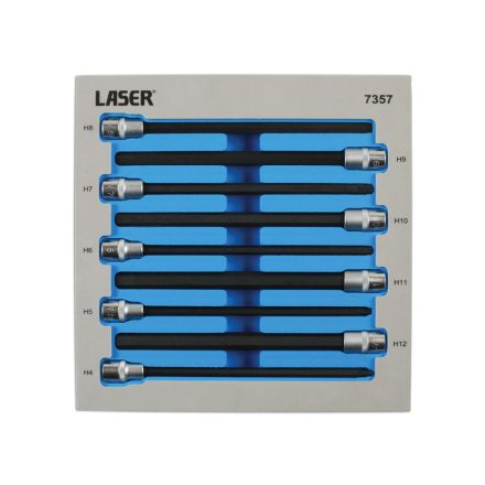 LAS-7357 | Rátűzőkulcs 9 db-os készlet 3/8" Imbusz 4-12 mm  extra hosszú 200 mm
