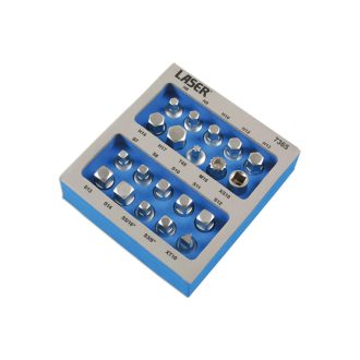   LAS-7365 | Olajleeresztő kulcs készlet 20 db-os 3/8"- Tálcában