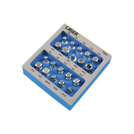 LAS-7365 | Olajleeresztő kulcs készlet 20 db-os 3/8"- Tálcában