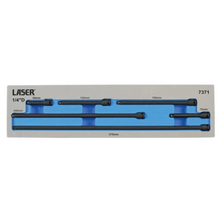 LAS-7371 | Toldószár készlet, gépi 1/4" 6 db-os 50-75-100-150-250-375mm - Tálcás (LAS-7371